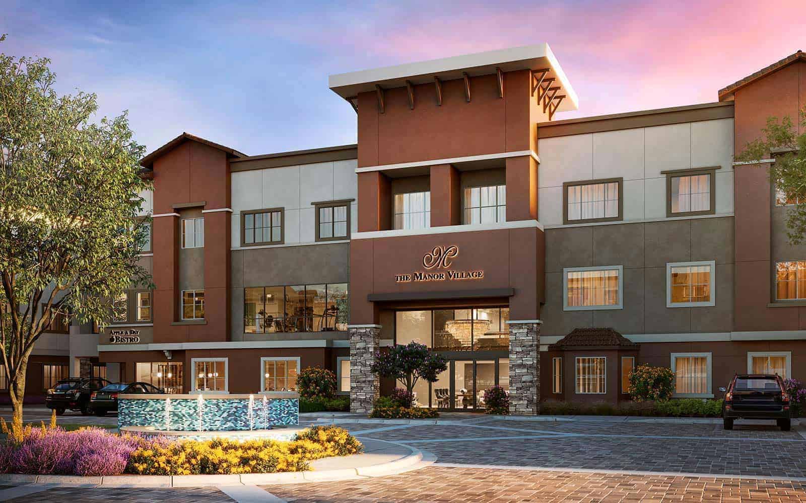 The front entrance of the Manor Village at Desert Ridge. Image Source: The Manor Village